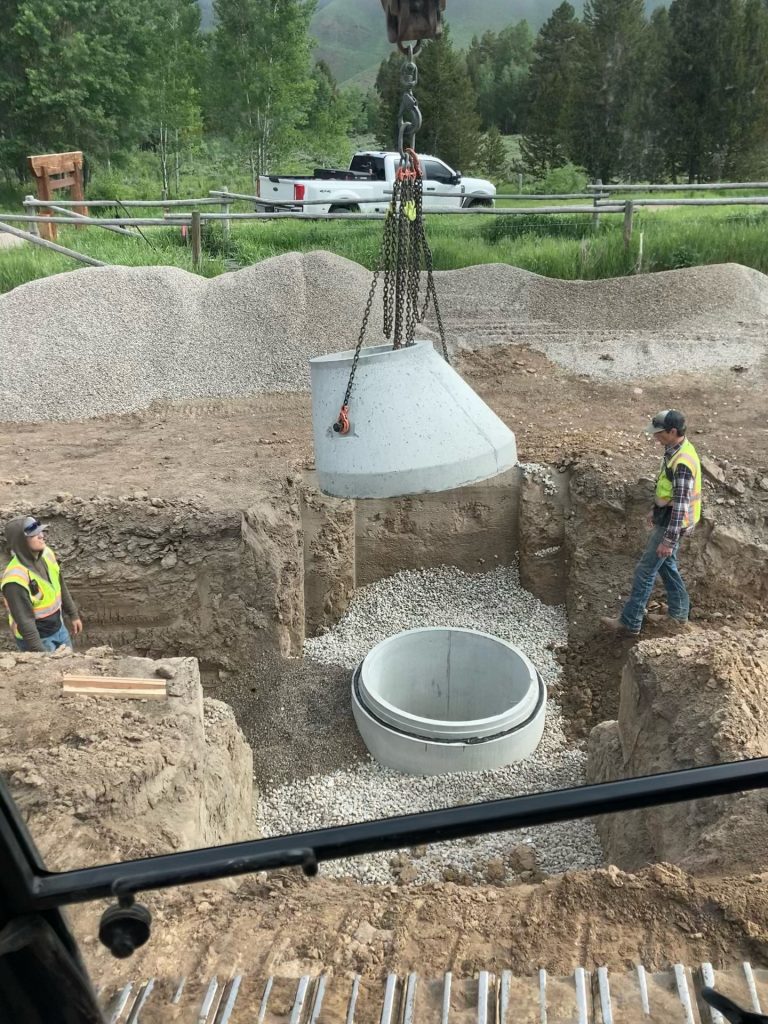 Western Wyoming civil site work using GPS grading equipment for excavation and site preparation in Alpine, WY